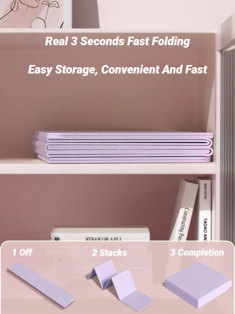 Foldable Yoga Mat Mute  Eco Friendly Folding Travel Fitness Exercise