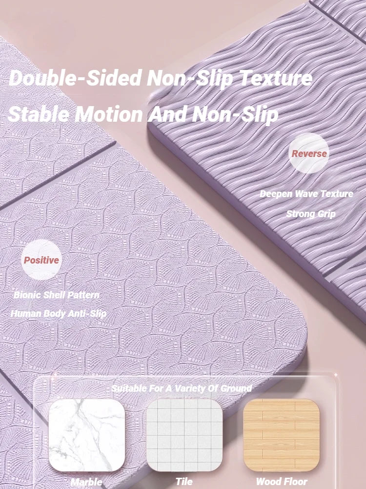 Foldable Yoga Mat Mute  Eco Friendly Folding Travel Fitness Exercise