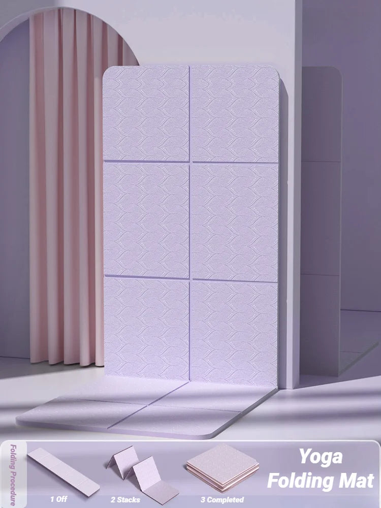 Foldable Yoga Mat Mute  Eco Friendly Folding Travel Fitness Exercise